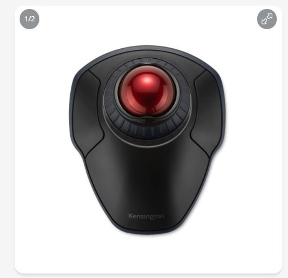 Kensington Orbit Wireless Trackball Mouse with Scroll Ring Black/Red (K70990WW)